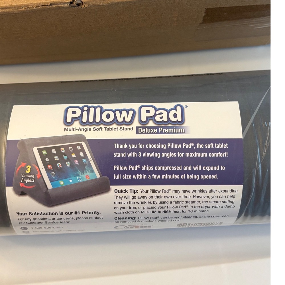 Pillow Pad Deluxe Premium Multi-Angle Soft Tablet Stand Gray PPADGDX-CT24